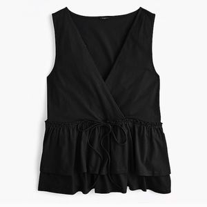 J. Crew Tie Waist Tiered Ruffle Tank Top